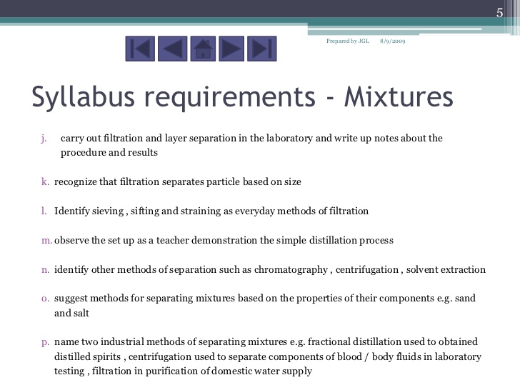 Separation of mixtures lab report